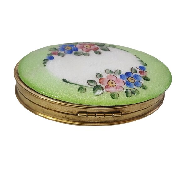 Vintage Enameled Flower Compact (A4065) - Picture 3 of 6